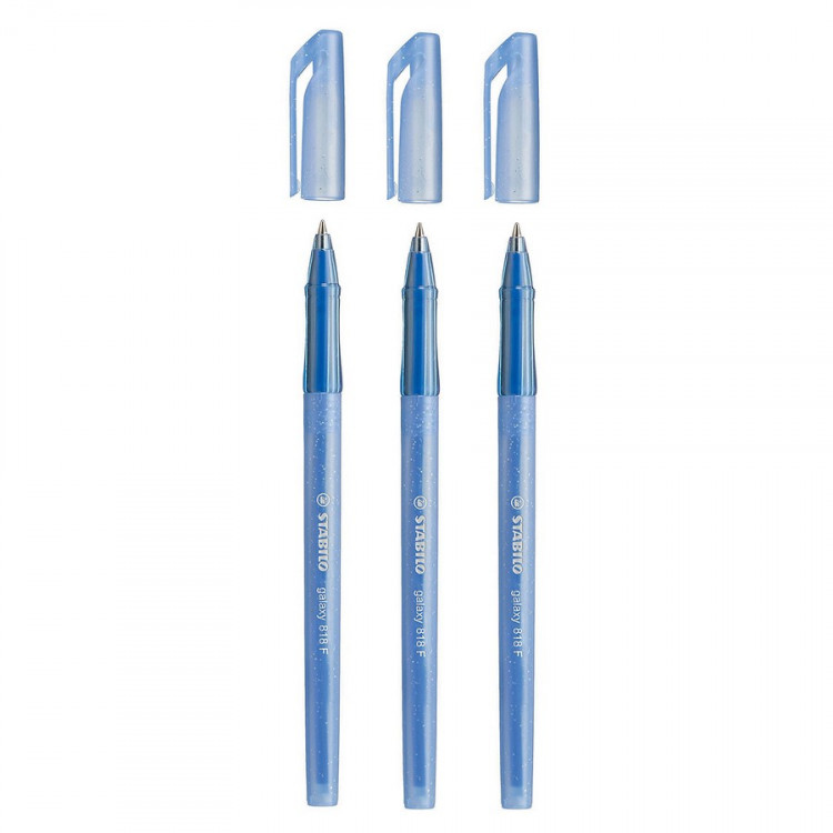 Ручка шариковая STABILO galaxy 818 F/0,38 мм, синяя, 3 шт в блистере (STABILO 818/41-3B)