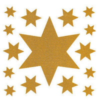 HERMA 5962 НАКЛЕЙКИ НА ОКНО 30*30СМ. НОВЫЙ ГОД ЗОЛОТЫЕ ЗВЕЗДЫ