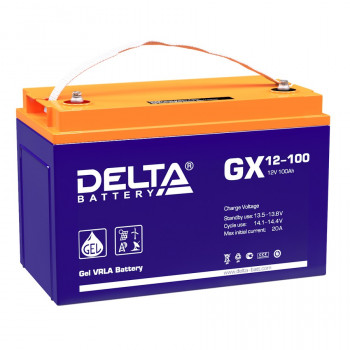 Energon Delta GX 12-100 Аккумуляторная батарея DELTA GX 12-100 (12В / 100Ач, Тип: AGM;Гелевый, Клемма: Болт М6, ДхШхВ: 330х171х215мм (Полная высота: 220мм), срок службы: 15 лет, Гарантия: 2г, вес: 32кг) 