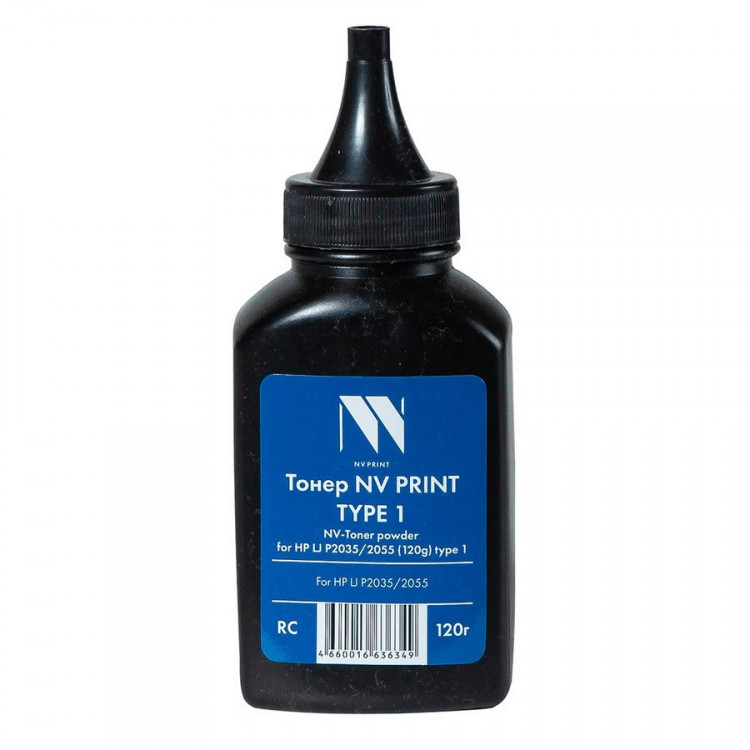 NV Print NVP-HPLJP2035120GTYPE1 Тонер для HP P2035 / 2055 / 1010 (CE505A  /  CE505X) (120г) для HP LaserJet P2030, P2035, P2050,P2055; Canon (719) LBP 6650, 6680, 6300, 6310, MF 5840, 5880, 5940, 5980 Type1 совместимый