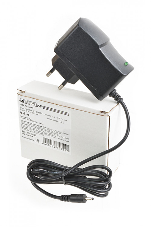 Адаптер/блок питания ROBITON IR5-2000S 2,5х0,7/9 (+)
