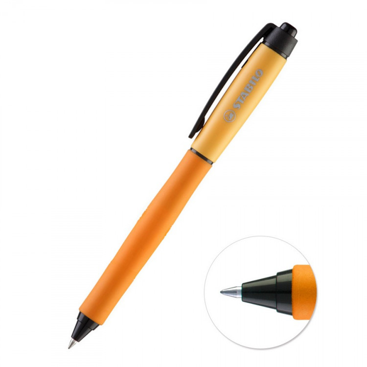 Ручка гелевая автоматическая Stabilo Palette XF, корпус оранжевый, Синяя (STABILO 268/3-41-4)