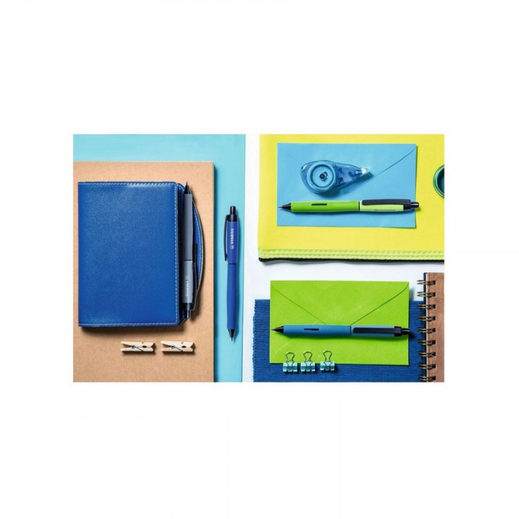 Ручка гелевая автоматическая Stabilo Palette XF, корпус оранжевый, Синяя (STABILO 268/3-41-4)