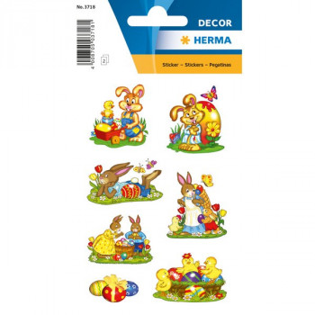 HERMA 3718 НАКЛЕЙКИ DECOR ПАСХАЛЬНЫЙ ПАРАД У КРОЛИКА 