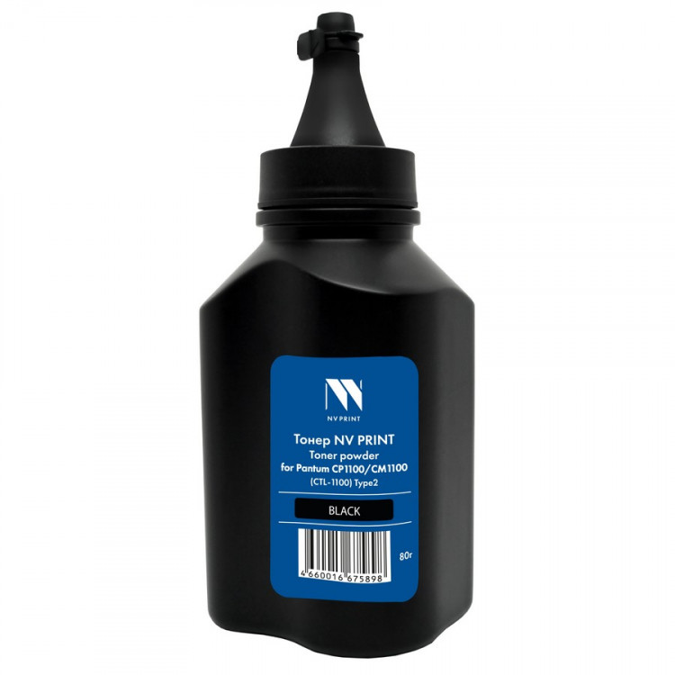 NV Print NVP-CP1100-Type2-80GBK Тонер для Pantum CP1100 / CM1100 (CTL-1100) Type2 (80г) Black совместимый (аналог NV-CP1100-PR-80GBK, D7958)
