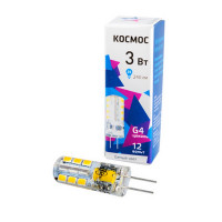 Лампа светодиодная КОСМОС LED3wJCG412v45 3Вт 12В G4 4500K