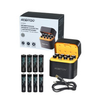 Зарядное устройство с аккумуляторами ROBITON Li4/4BOX + 1,5В аккумуляторы 4*Li14500 (AA) 2200мАч/4*Li10440 (AAA) 736мАч