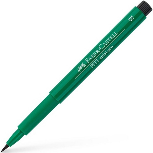 Ручка капиллярная Faber-Castell PITT Artist Pen, наконечник B (Brush), цвет 264 dark phthalo green (167478)