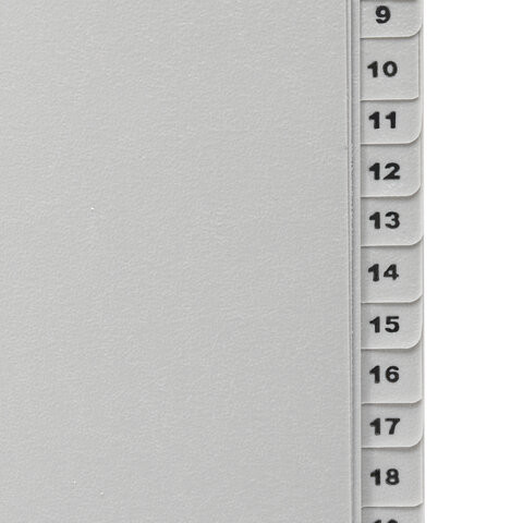 Разделитель пластиковый BRAUBERG, А4, 31 лист, цифровой 1-31, оглавление, серый, РОССИЯ, 225598