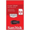 Флеш-диск 64 GB, SANDISK Cruzer Blade, USB 2.0, черный/красный, SDCZ50-064G-B35