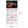 Календарь квартальный на 2025 г., 1 блок, 1 гребень, бегунок, мелованная бумага, BRAUBERG, "Символ года", 116125