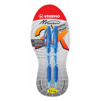 Ручка шариковая автоматическая STABILO Marathon 318 F синяя, 2 шт в блистере (STABILO 318/41-2B)