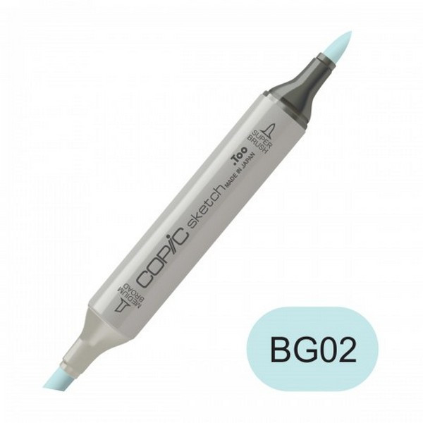 Маркер спиртовой Copic Sketch два пера, цвет BG02 New Blue (Copic Sketch BG02)