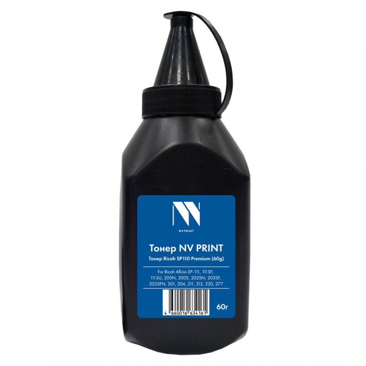 NV Print NVP-Ricoh110-PR-60G Тонер для Ricoh SP110 Premium (60г) для Ricoh Aficio SP-111 / 111SF / 111SU / 200N / 200S / 202SN / 203SF / 203SFN / 201 / 204 / 211 / 213 / 220 / 277 совместимый