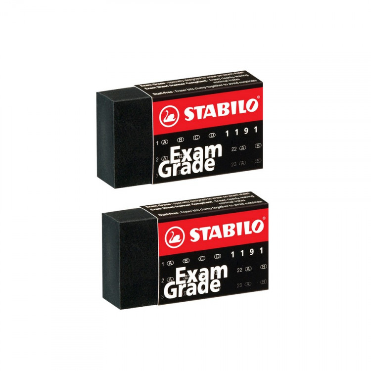 Ластик STABILO Exam Grade 40*22*11 мм, 2 шт в блистере (STABILO 1191/2B)