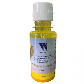 NV Print NVP-INK-GT52-PGM-Y Чернила пигментные GT52 для HP DeskJet GT 5810, 5820, 5822, Ink Tank 115, 310, 315, 319, 410, 419, 415, Smart Tank 515, 615 (70ml) Yellow совместимые NVP-INK-GT52-PGM-Y, Совместимость: , ресурс: 0 стр.