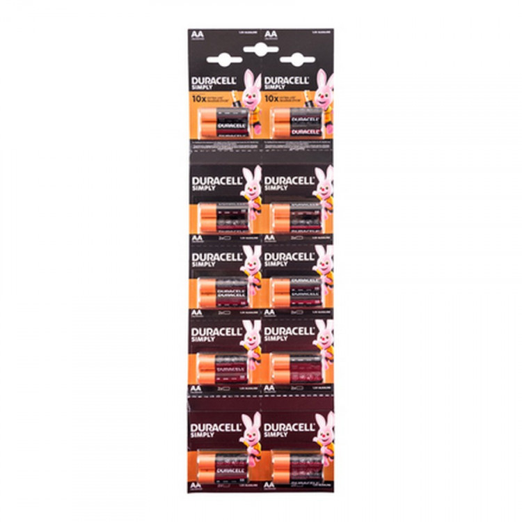 Батарейка DURACELL BASIC LR6 отрывной 2х10 BL20 (Комплект 2 шт.)