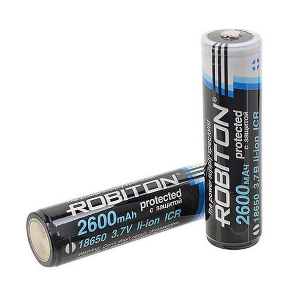 Аккумулятор ROBITON 2.6/Li18650 (Samsung ICR18650) с защитой PK1