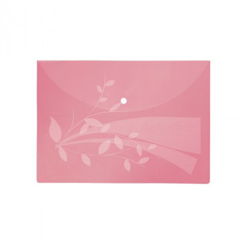 Папка конверт с кнопкой FlexOffice А4 (340x240мм), 0,12 мм, розовая (FO-CBF02 PINK) Папка на кнопке выполнена из специального высококачественного полипропилена, отличающегося стойкостью к нагрузкам. Прочная линия сварки увеличивает срок службы папки. Надежная кнопка. Документы при хранении в папке не электризуются.