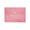 Папка конверт с кнопкой FlexOffice А4 (340x240мм), 0,12 мм, розовая (FO-CBF02 PINK)