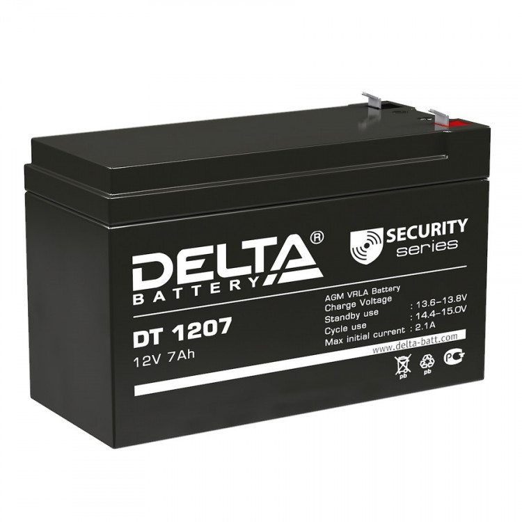 Energon Delta DT 1207 Аккумуляторная батарея DELTA DT 1207 (12В / 7Ач, Тип: AGM, Клемма: F1, ДхШхВ: 151х65х95мм (Полная высота: 102мм), срок службы: 5 лет, Гарантия: 1г, вес: 2,05кг)
