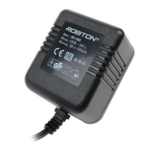 Адаптер/блок питания ROBITON B9-500 5,5х2,1/12 (-)