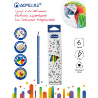 Набор цветных карандашей ACMELIAE, трехгранные, 6 цветов (ACMELIAE 9402-06)