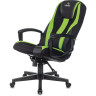 Кресло компьютерное ZOMBIE-9/BL+SD, подушка, экокожа/ткань, черное/зеленое, 1583709
