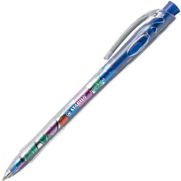 Ручка шариковая автоматическая Stabilo Tropikana 338, толщина линии F 0,38 мм., цвет чернил: Синий (STABILO 338/41F) EOL