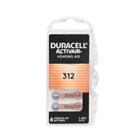Батарейка DURACELL HEARING AID 312 в пласт. боксе 6 шт (Комплект 6 шт.)