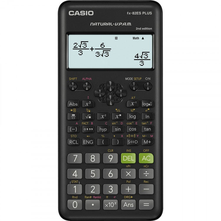 Калькулятор научный Casio FX-82ES PLUS 12-разрядный, 252 функции (Casio FX-82ESPLUS-2-SETD) некомплект: только калькулятор, без коробки, без инструкции