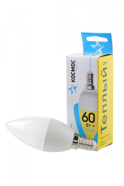 Лампа светодиодная КОСМОС ЭКОНОМИК/BASIC LED7.5wCNE1430 7.5Вт E14 3000K BL1