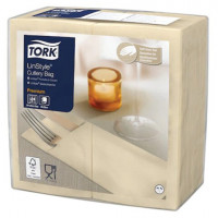 Конверты бумажные нетканые для столовых приборов TORK "LinStyle Premium", 39х39 см, 50 шт., кремовые, 509601