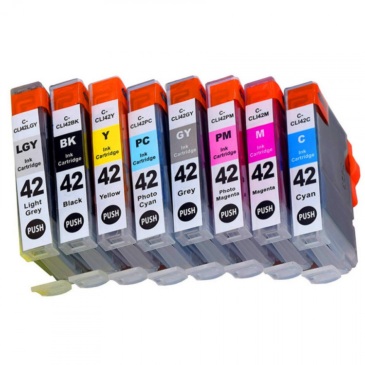 NV Print NVP-6384B010 Набор струйных картриджей для Canon CLI-42 (NV-6384B010) 8 цветов для Canon Pixma PRO-100, 100S совместимый