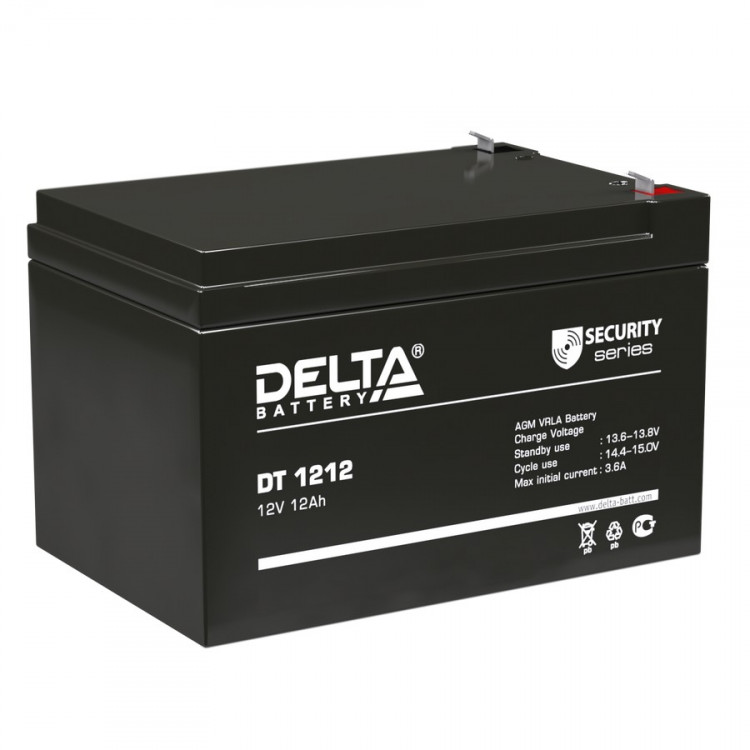 Energon Delta DT 1212 Аккумуляторная батарея DELTA DT 1212 (12В / 12Ач, Тип: AGM, Клемма: F2, ДхШхВ: 151х98х94мм (Полная высота: 101мм), срок службы: 5 лет, Гарантия: 1г, вес: 3,6кг)