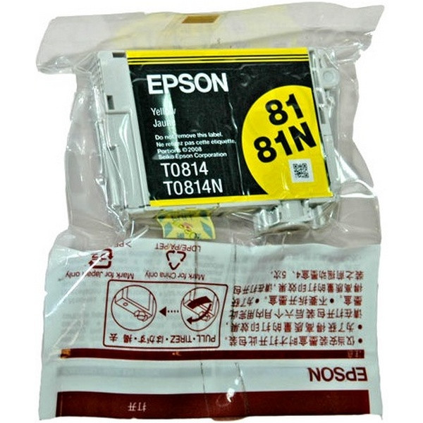 Epson C13T11144A10CIV Картридж в технической упаковке желтый T0814 Epson Stylus Photo R270/R290/R390/RX590/RX610/RX690/1410 (большой ёмкости) Использовать до 06/2016