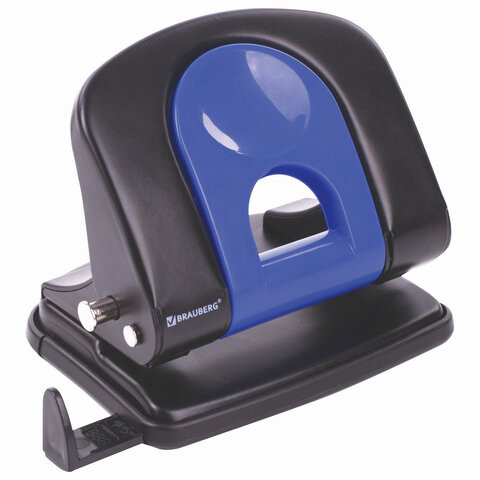Дырокол BRAUBERG Office-Expert, до 25 листов, черно-синий (BRAUBERG 228604)