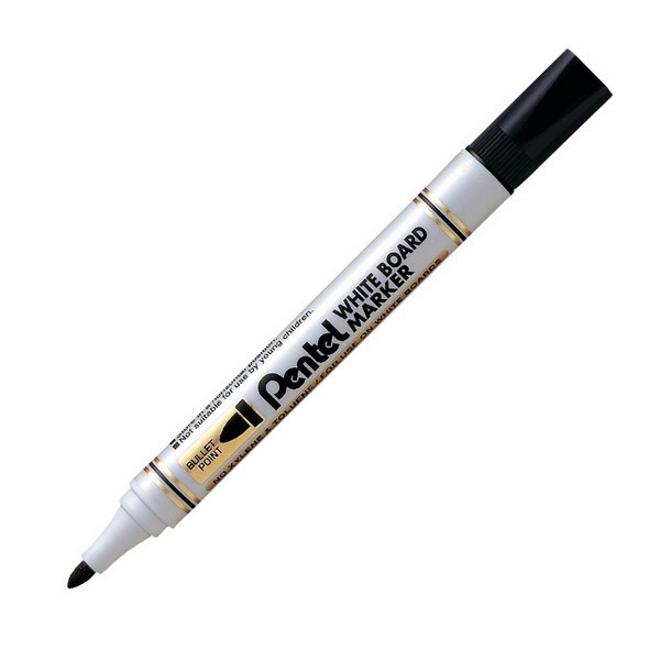 Маркер для белой доски Pentel Whiteboard MW85, овальный, черный (Pentel MW85-AE)