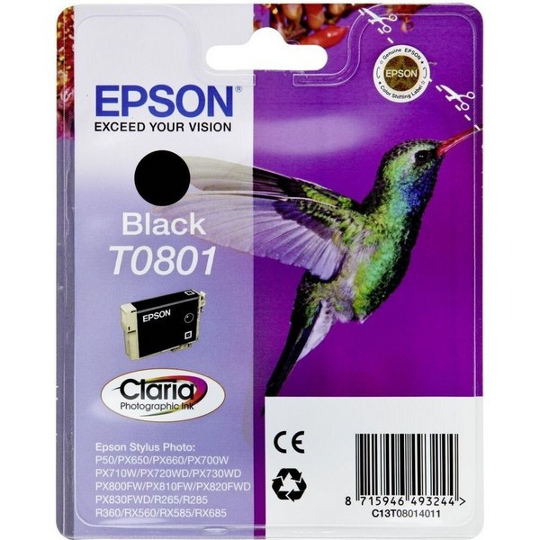 Epson C13T08014011 Картридж черный T0801 для Epson P50/PX660/PX720WD/PX730WD/PX820FWD/PX830FWD  (330 стр.)