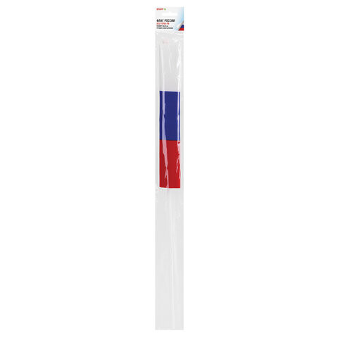 Флаг России ручной 30х45 см, без герба, с флагштоком, BRAUBERG/STAFF, 550182, RU14