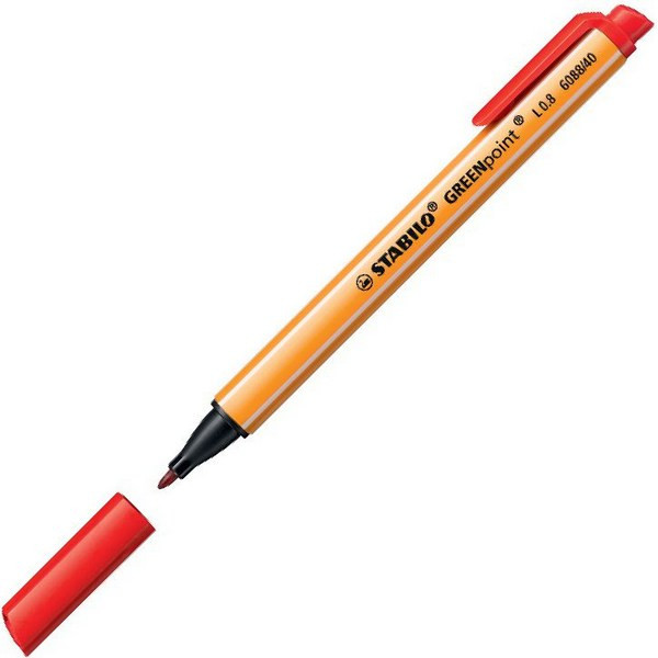 Ручка Капиллярная Stabilo Greenpoint Красный 0,8 мм. (STABILO 6088/40)