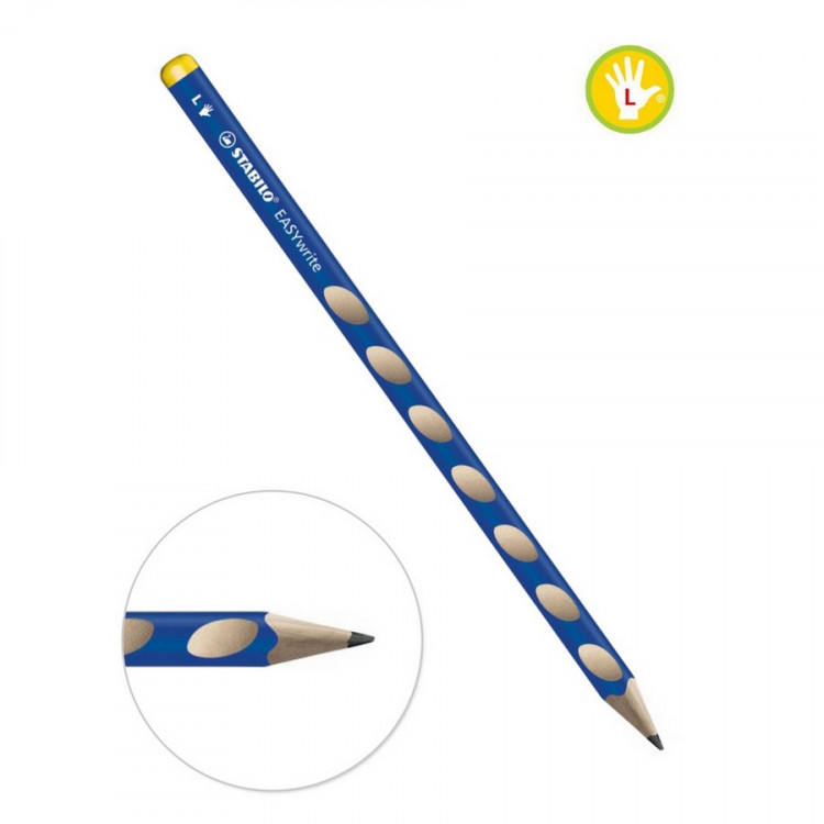 Карандаш чернографитный STABILO EASYwrite HB для левшей, корпус синий (STABILO 323/06-HB)