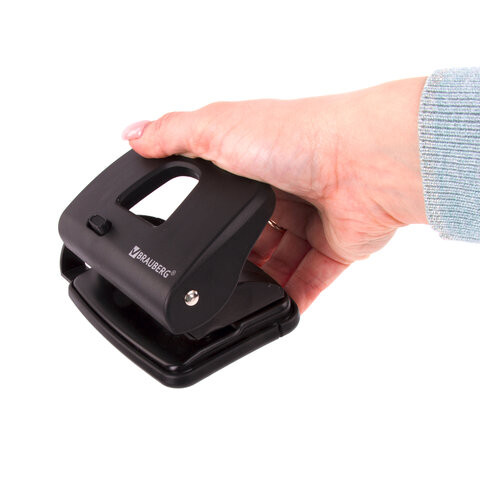 Дырокол BRAUBERG SX-20, до 20 листов, черный (BRAUBERG 229694)