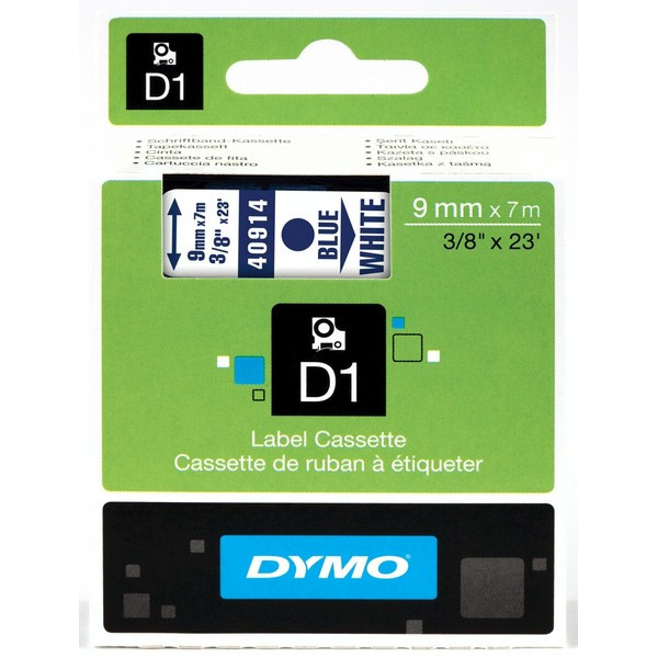 DYMO S0720710 Картридж с лентой DYMO 9 мм х 7 м., пластик , черный на голубой ленте