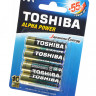 Батарейка TOSHIBA ALPHA POWER LR6GCH BP-4 SS LR6 BL4 (Комплект 4 шт.)