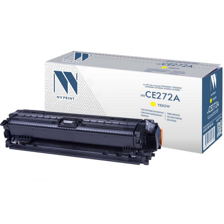 NV Print NVP-CE272AY Картридж совместимый NV-CE272A Yellow для HP Color LaserJet CP5525dn /  CP5525n /  CP5525xh /  M750dn /  M750n /  M750xh (15000k)