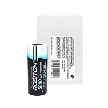 Аккумулятор ROBITON 26650-5000 без защиты с плоским контактом PK1 Тип: Li-ICR5000-26650Цена: за 1 шт.