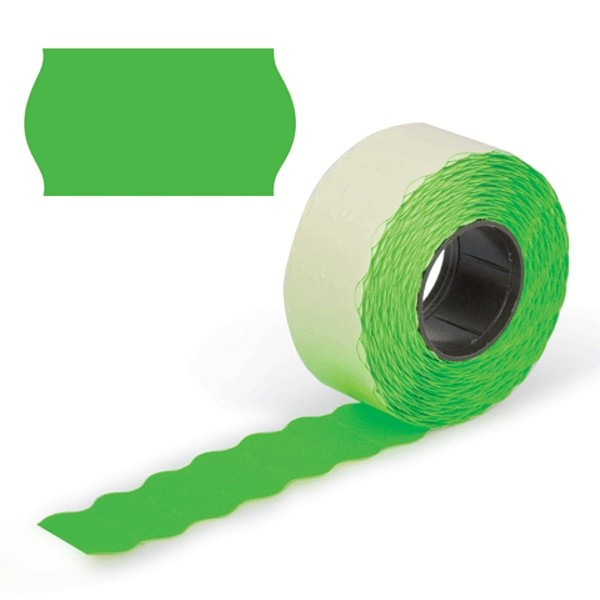 Этикет-лента самоклеящаяся 22х12мм зеленая волна (1000 шт. в рулоне)