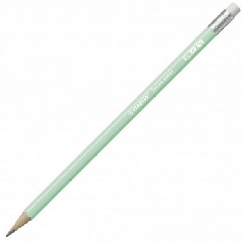 Карандаш Чернографитный С Ластиком Stabilo Swano Pastel 4908, Шестигранный, Hb, Корпус Пастель Зеленый (STABILO 4908/02-HB) 