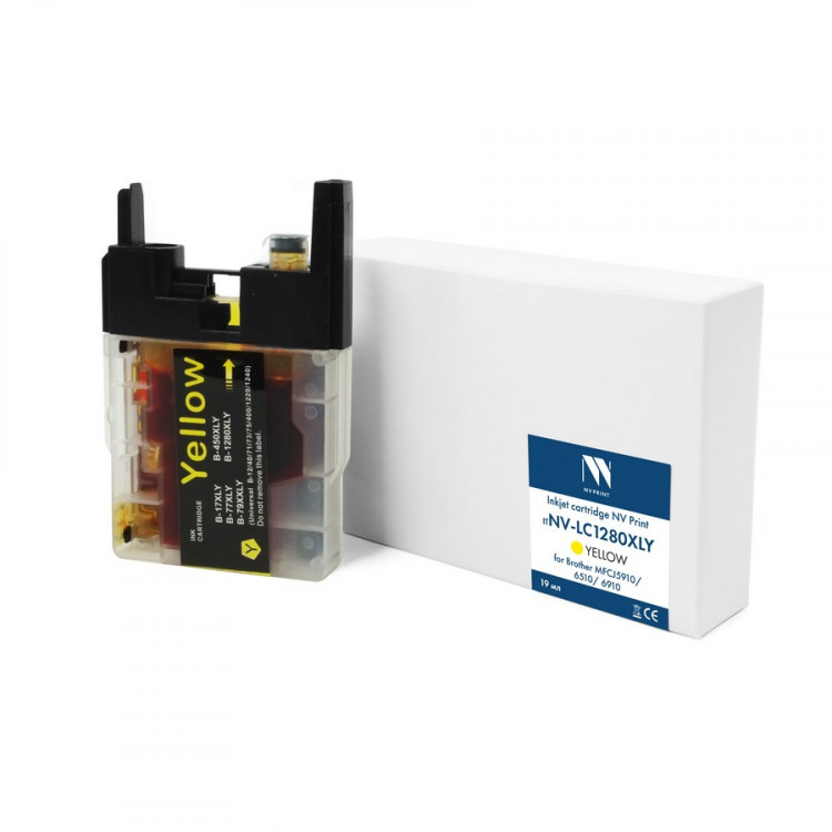 NV Print NVP-LC1280XLY Струйный картридж LC-1280XLY (NV-LC1280XLY) Yellow для Brother MFCJ5910 / 6510 / 6910 (19 мл) совместимый